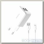 Зарядка USBх2 / 5V / 12W 2.1A / PRODA PD-A22 + кабель Lightning белый