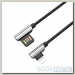 Кабель Lightning - USB-A 2.0 / 1,2m / 2,4A / HOCO U42 Exquisite Steel черно-серый