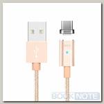 Кабель Type-C - USB-A 2.0 / 1m / 2A / HOCO U16 (магнитный) золотистый