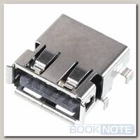 Разъем USB 2.0 / выше середины / 14 x10mm / прямой / юбка