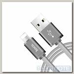 Кабель Lightning - USB-A 2.0 / 1,2m / 2,4A / HOCO U5 Full-Metal серебристый